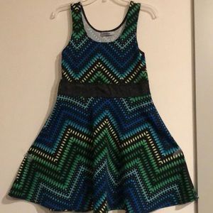 Sleeveless multi colored skater dress